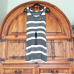 Olive & Oak Striped Tank Sundress Black White Gathered Skirt Flowy Fall